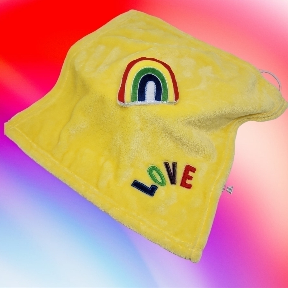 Chick Pea Plush Rainbow Love Baby Lovey Yellow Security Blanket Pride T16